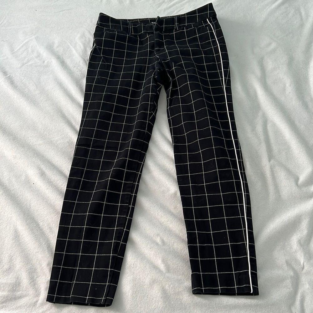 Black & White Striped Dress Pants